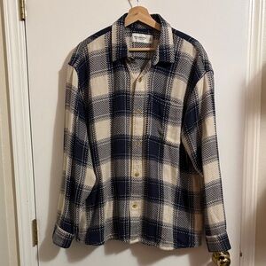 Abercrombie & Fitch Navy and White Plaid Shirt